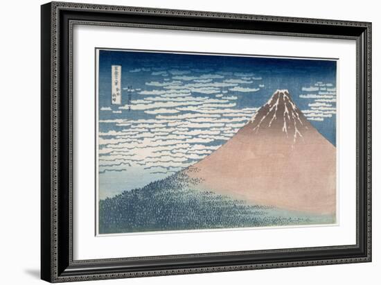 South Wind, Clear Dawn, from the Series '36 Views of Mount Fuji', C.1830-1831-Katsushika Hokusai-Framed Giclee Print