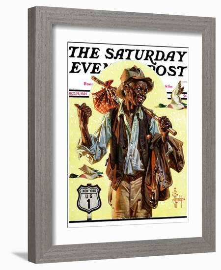 "Southbound Hitchhiker," Saturday Evening Post Cover, October 19, 1935-Joseph Christian Leyendecker-Framed Giclee Print