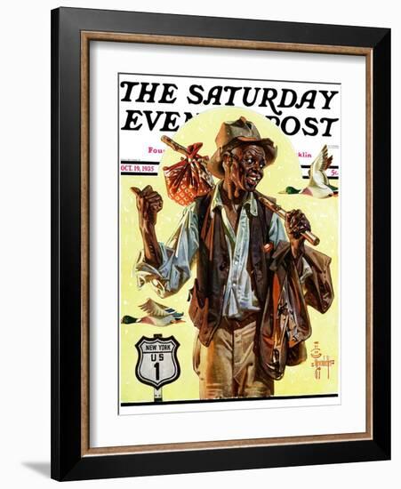 "Southbound Hitchhiker," Saturday Evening Post Cover, October 19, 1935-Joseph Christian Leyendecker-Framed Giclee Print