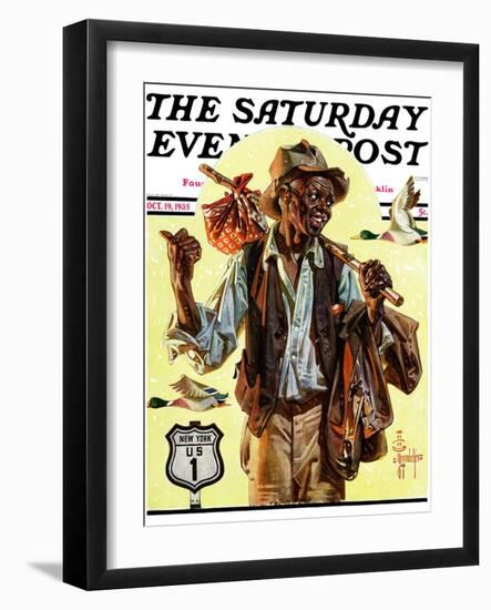 "Southbound Hitchhiker," Saturday Evening Post Cover, October 19, 1935-Joseph Christian Leyendecker-Framed Giclee Print