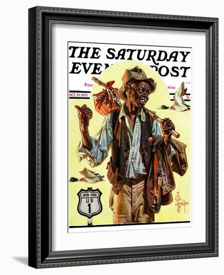 "Southbound Hitchhiker," Saturday Evening Post Cover, October 19, 1935-Joseph Christian Leyendecker-Framed Giclee Print