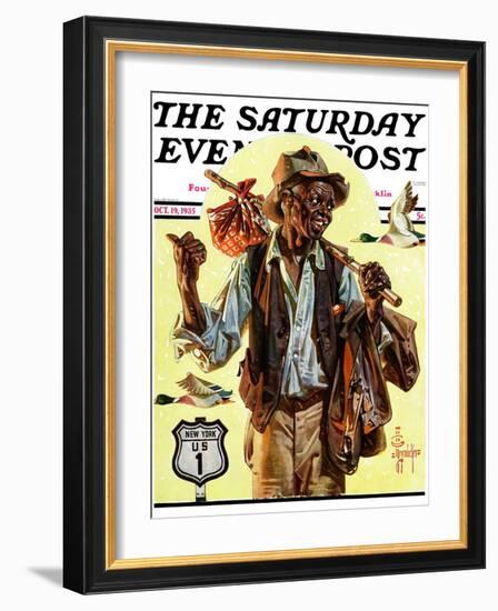 "Southbound Hitchhiker," Saturday Evening Post Cover, October 19, 1935-Joseph Christian Leyendecker-Framed Giclee Print