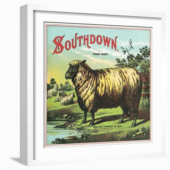 Southdown Brand Tobacco Label-Lantern Press-Framed Premium Giclee Print