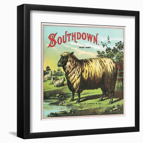 Southdown Brand Tobacco Label-Lantern Press-Framed Art Print