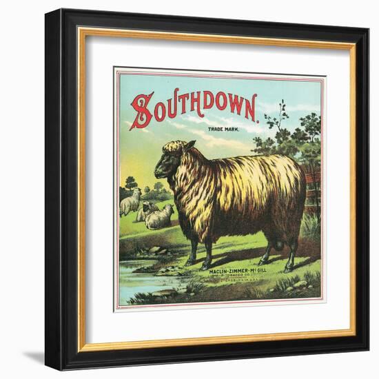 Southdown Brand Tobacco Label-Lantern Press-Framed Art Print