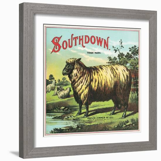 Southdown Brand Tobacco Label-Lantern Press-Framed Art Print