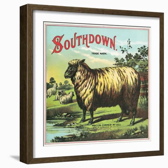 Southdown Brand Tobacco Label-Lantern Press-Framed Art Print