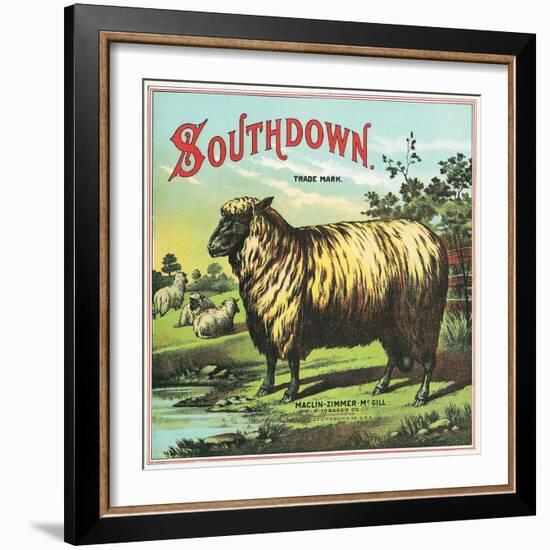 Southdown Brand Tobacco Label-Lantern Press-Framed Art Print