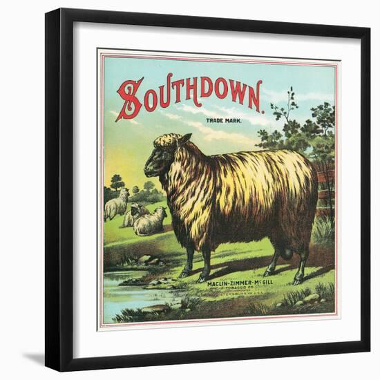 Southdown Brand Tobacco Label-Lantern Press-Framed Art Print