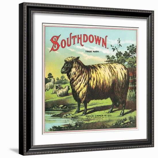 Southdown Brand Tobacco Label-Lantern Press-Framed Art Print