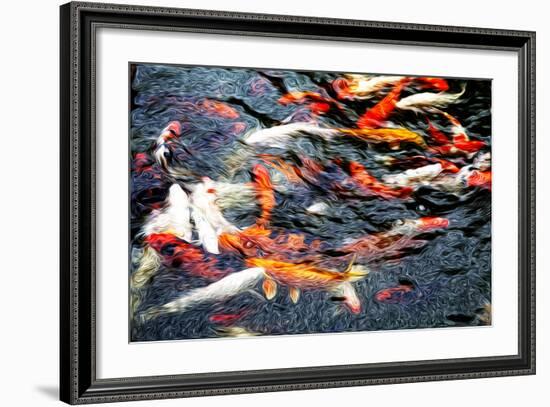 Southeast Asia, China, Macau, Japanese Koi Fish in Motion-Terry Eggers-Framed Photographic Print