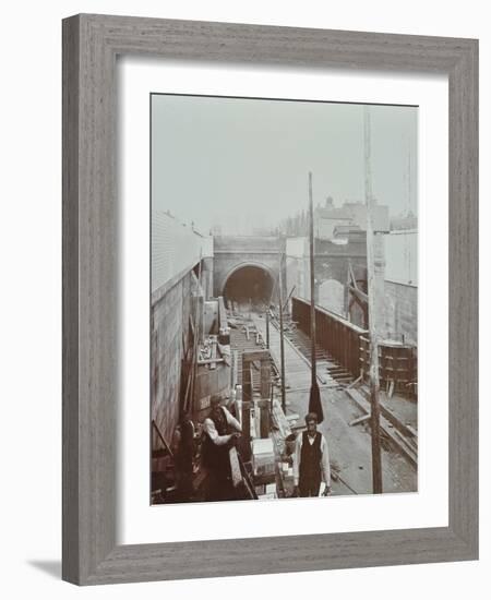 Southern Approach to the Rotherhithe Tunnel, Bermondsey, London, September 1906-null-Framed Photographic Print