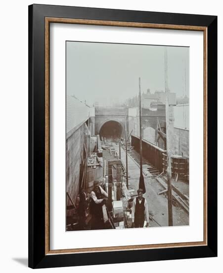 Southern Approach to the Rotherhithe Tunnel, Bermondsey, London, September 1906-null-Framed Photographic Print