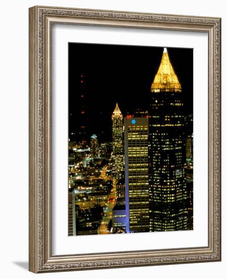 Southern Bell Building at Night, Atlanta, Georgia, USA-Marilyn Parver-Framed Photographic Print