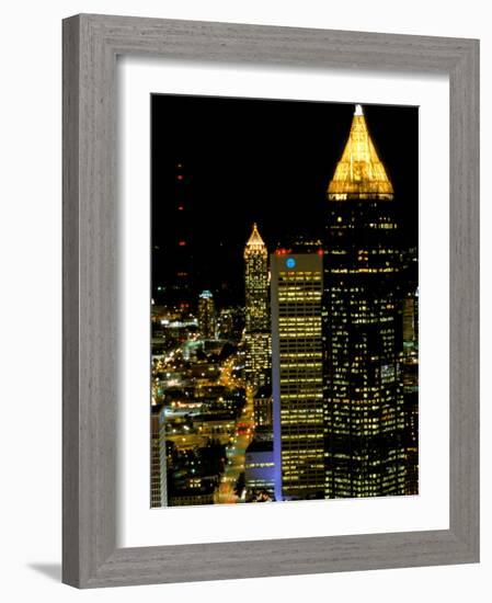 Southern Bell Building at Night, Atlanta, Georgia, USA-Marilyn Parver-Framed Photographic Print