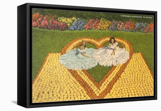 Southern Belles with Grapefruit Display, Cypress Gardens, Florida-null-Framed Stretched Canvas