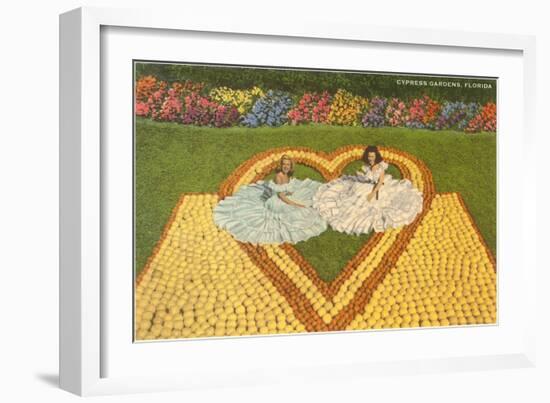 Southern Belles with Grapefruit Display, Cypress Gardens, Florida-null-Framed Art Print