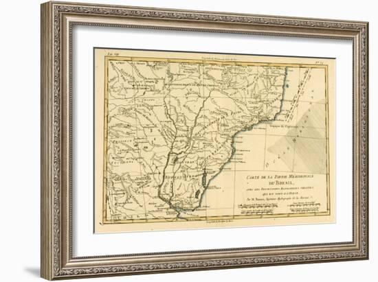 Southern Brazil, from 'Atlas De Toutes Les Parties Connues Du Globe Terrestre' by Guillaume…-Charles Marie Rigobert Bonne-Framed Giclee Print