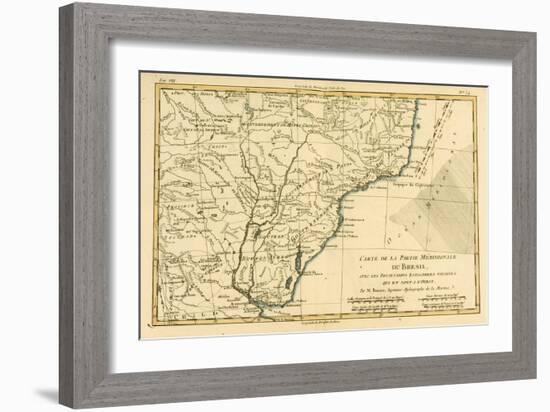 Southern Brazil, from 'Atlas De Toutes Les Parties Connues Du Globe Terrestre' by Guillaume…-Charles Marie Rigobert Bonne-Framed Giclee Print