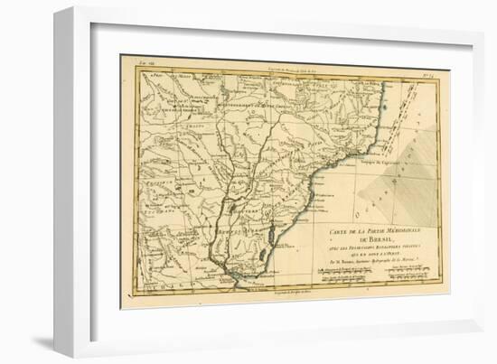 Southern Brazil, from 'Atlas De Toutes Les Parties Connues Du Globe Terrestre' by Guillaume…-Charles Marie Rigobert Bonne-Framed Giclee Print