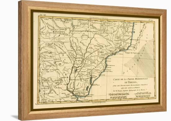 Southern Brazil, from 'Atlas De Toutes Les Parties Connues Du Globe Terrestre' by Guillaume…-Charles Marie Rigobert Bonne-Framed Premier Image Canvas