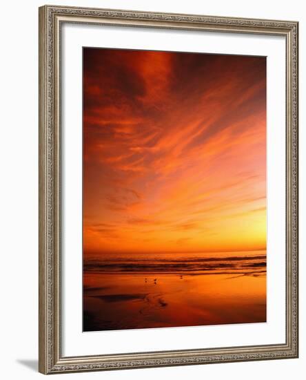 Southern California Sunset at Beach-Mick Roessler-Framed Photographic Print