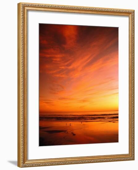 Southern California Sunset at Beach-Mick Roessler-Framed Photographic Print