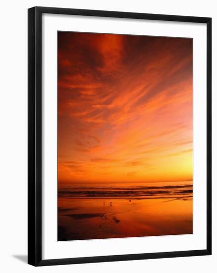 Southern California Sunset at Beach-Mick Roessler-Framed Photographic Print