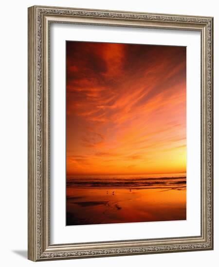 Southern California Sunset at Beach-Mick Roessler-Framed Photographic Print