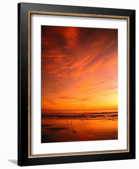 Southern California Sunset at Beach-Mick Roessler-Framed Photographic Print