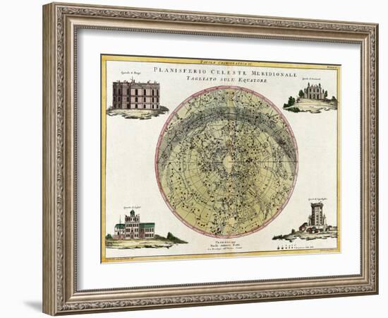 Southern Celestial Planisphere, 1777-Science Source-Framed Giclee Print