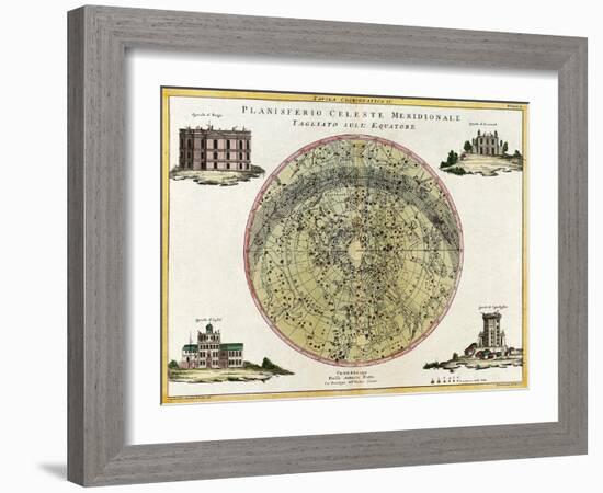 Southern Celestial Planisphere, 1777-Science Source-Framed Giclee Print