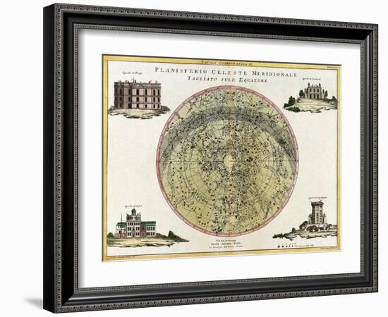 Southern Celestial Planisphere, 1777-Science Source-Framed Giclee Print