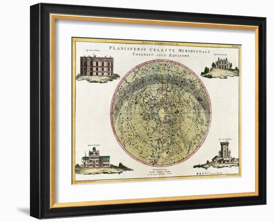 Southern Celestial Planisphere, 1777-Science Source-Framed Giclee Print