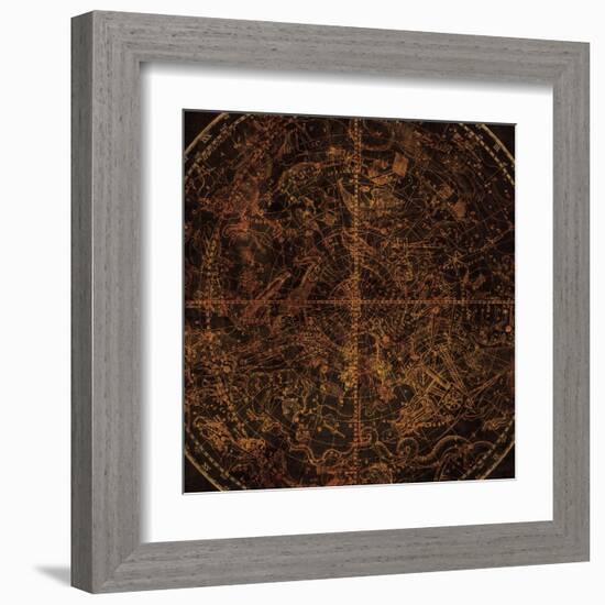 Southern Celestial Sphere Vintage-Hugo Wild-Framed Art Print