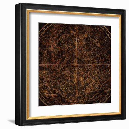 Southern Celestial Sphere Vintage-Hugo Wild-Framed Art Print