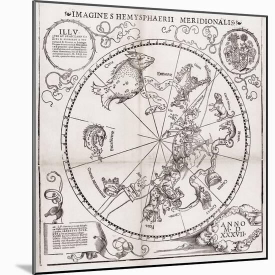 Southern Hemisphere Star Chart, 1537-Middle Temple Library-Mounted Photographic Print