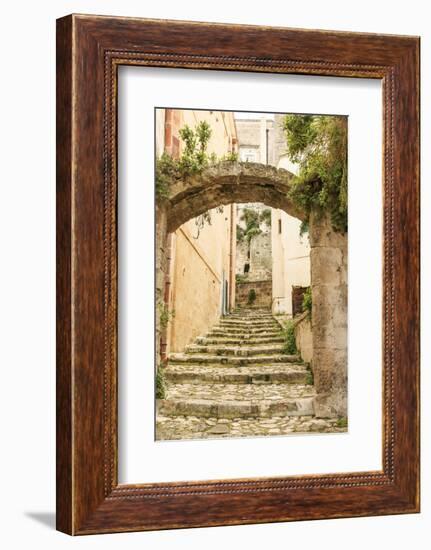 Southern Italy, Basilicata, Province of Matera. Arched pathways.-Emily Wilson-Framed Photographic Print