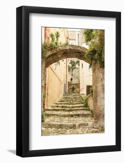 Southern Italy, Basilicata, Province of Matera. Arched pathways.-Emily Wilson-Framed Photographic Print