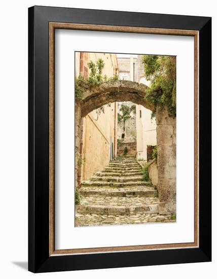 Southern Italy, Basilicata, Province of Matera. Arched pathways.-Emily Wilson-Framed Photographic Print