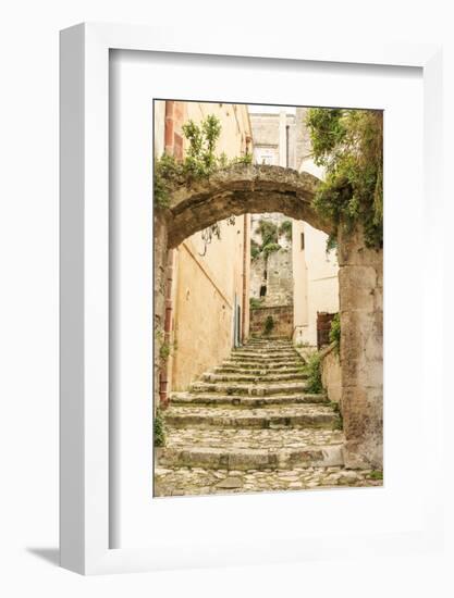 Southern Italy, Basilicata, Province of Matera. Arched pathways.-Emily Wilson-Framed Photographic Print