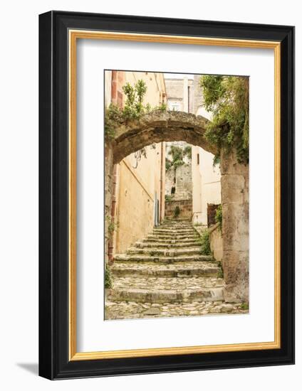 Southern Italy, Basilicata, Province of Matera. Arched pathways.-Emily Wilson-Framed Photographic Print