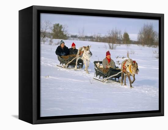 Southern Lapp Man with Reindeer Sledge, Roros, Norway, Scandinavia-Adam Woolfitt-Framed Premier Image Canvas