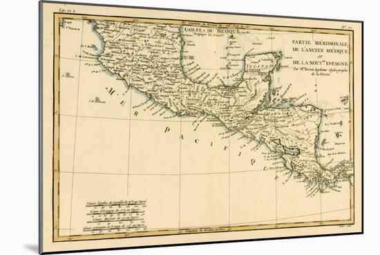Southern Mexico, from 'Atlas De Toutes Les Parties Connues Du Globe Terrestre' by Guillaume…-Charles Marie Rigobert Bonne-Mounted Giclee Print