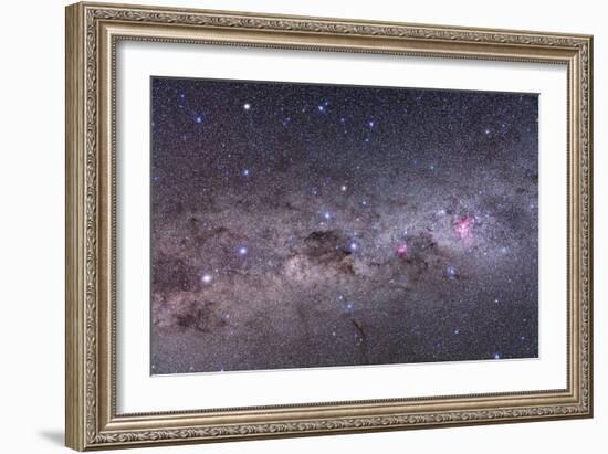 Southern Milky Way with Eta Carinae, Crux and Alpha and Beta Centauri-null-Framed Photographic Print