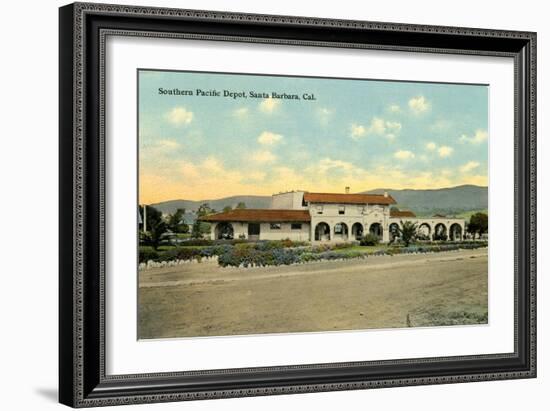 Southern Pacific Depot, Santa Barbara, California, 1910-35-null-Framed Giclee Print