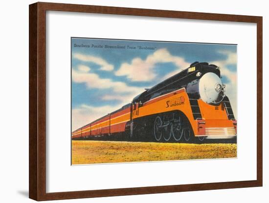 Southern Pacific Streamlined Train, Sunbeam-null-Framed Art Print