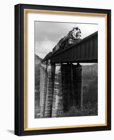 Southern Railway Train on Trestle Bridge. 210 Foot Tressel over the North Broad River, Georgia-Alfred Eisenstaedt-Framed Photographic Print