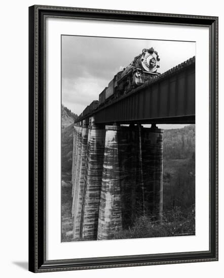 Southern Railway Train on Trestle Bridge. 210 Foot Tressel over the North Broad River, Georgia-Alfred Eisenstaedt-Framed Photographic Print