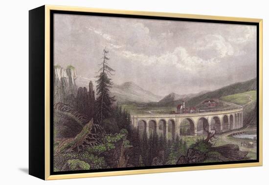 Southern Railway, Viaduct Payerbach, Semmering-null-Framed Premier Image Canvas